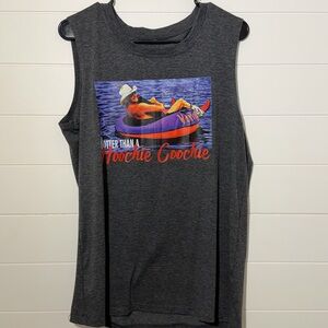 Source Unknown Gray Muscle Tee with Graphic Print
